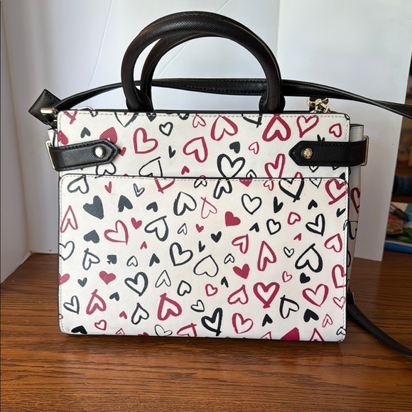 Kate Spade White and Black Heart Satchel - Picture 3 of 9